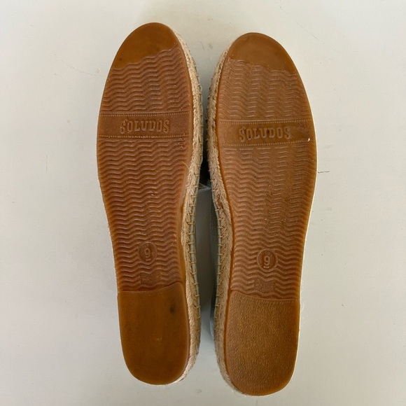 Soludos Flamingos Embroidered Espadrille Smoking Slipper, Light Blue, 9 - Picture 8 of 12